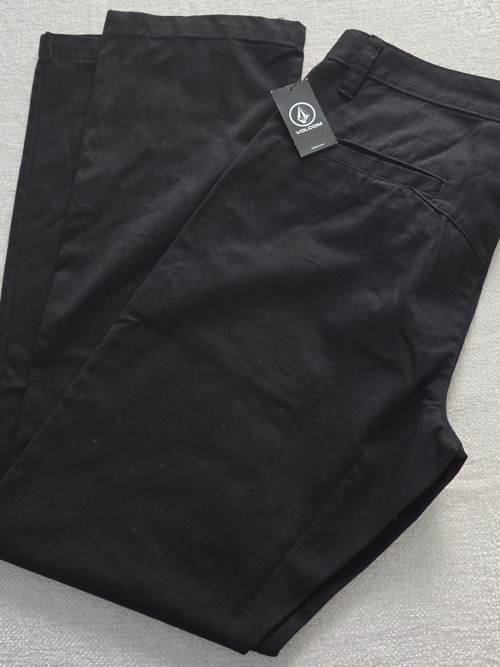 Volcom Vmonty Pants Mens 34 Black Chino Straight Fit Casual Skate NWT